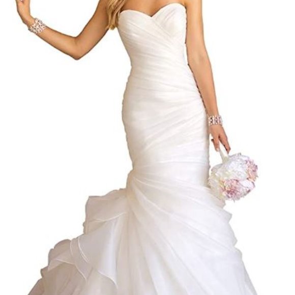Dresses & Skirts - NEW! Mermaid Organza Wedding Dress Gown  Strapless